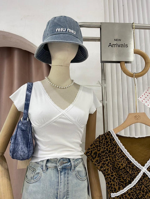V-neck Fitted Tops